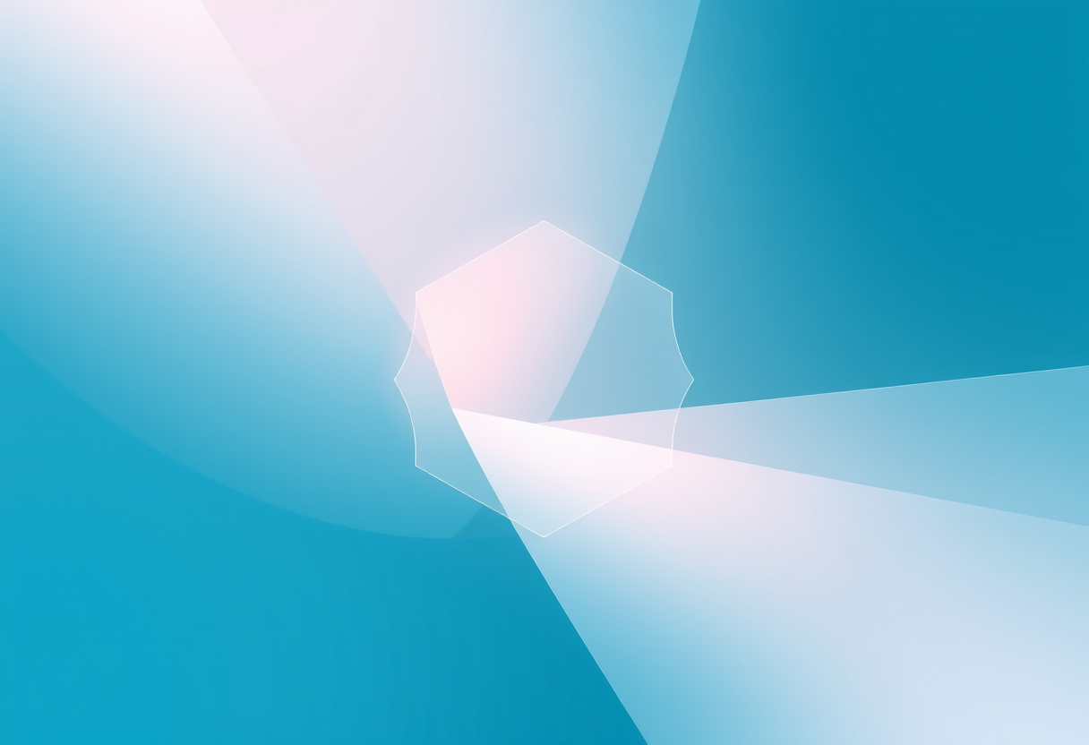 Ethereal geometric shapes merge with glowing light to symbolize mathematical logic and arithmetic harmony.