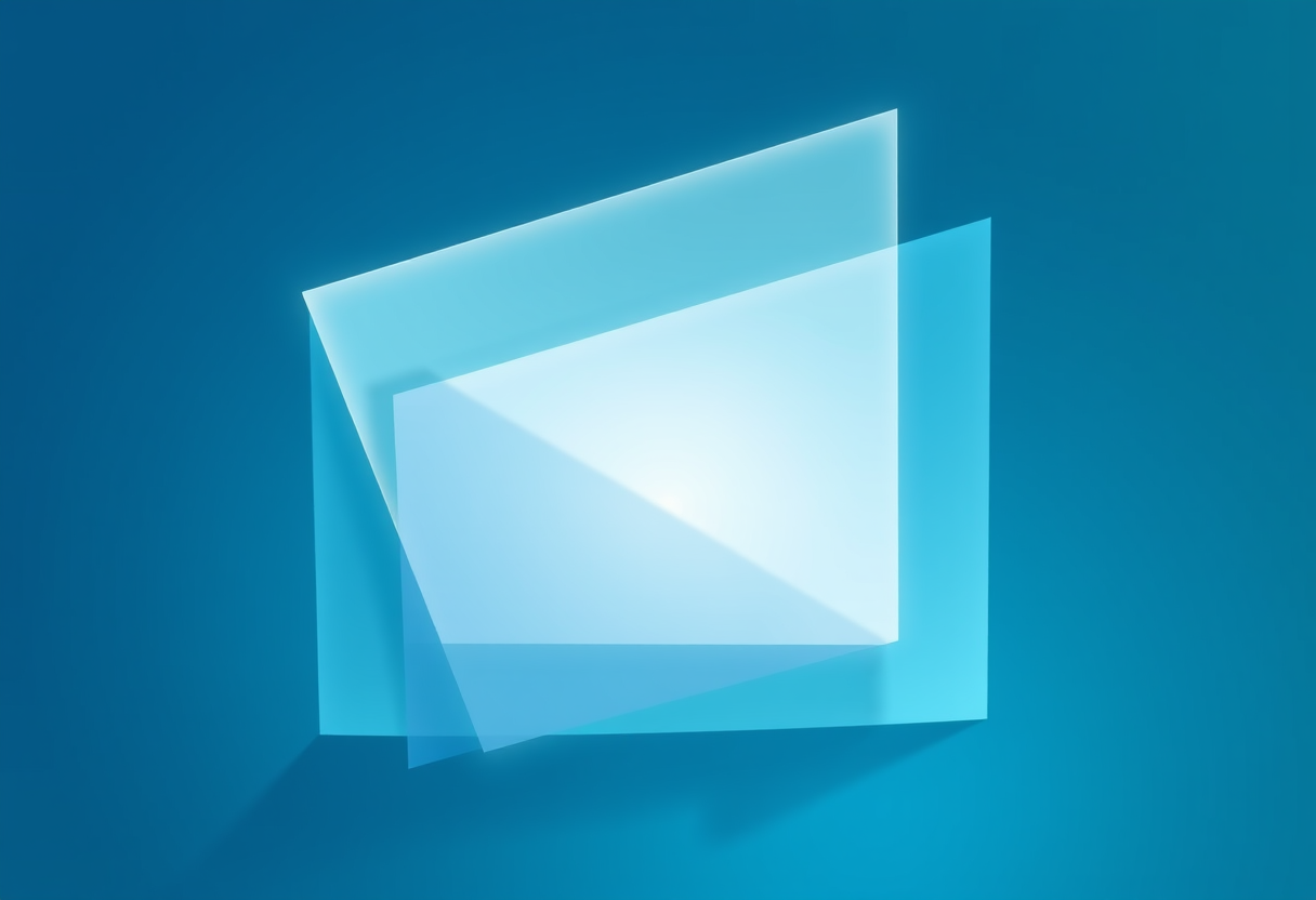 Soft glowing geometric planes intersect over deep blue gradients visualizing the intricate harmony of overlapping zones