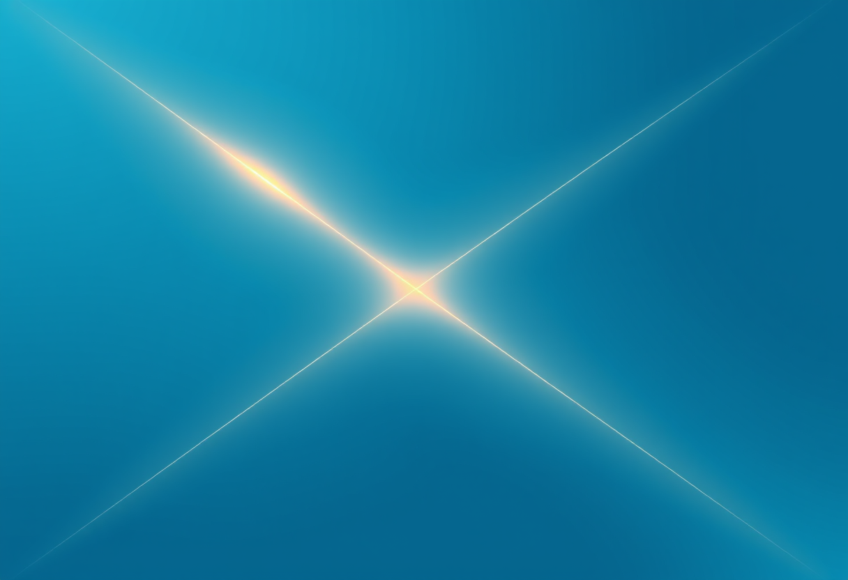 Abstract glowing diagonal lines intersecting on deep blue background to represent enhanced focus.