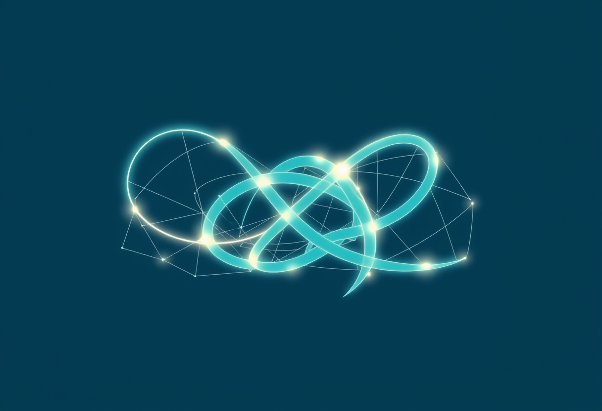 Glowing geometric lines unravel from a tangle into structured paths, symbolizing breakthrough and clarity in complex logic.