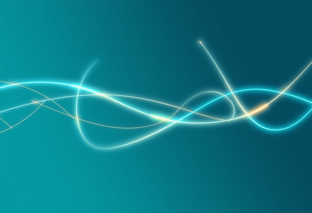Glowing geometric knight moves intertwine in a dynamic abstract composition suggesting strategic flow and spatial logic.