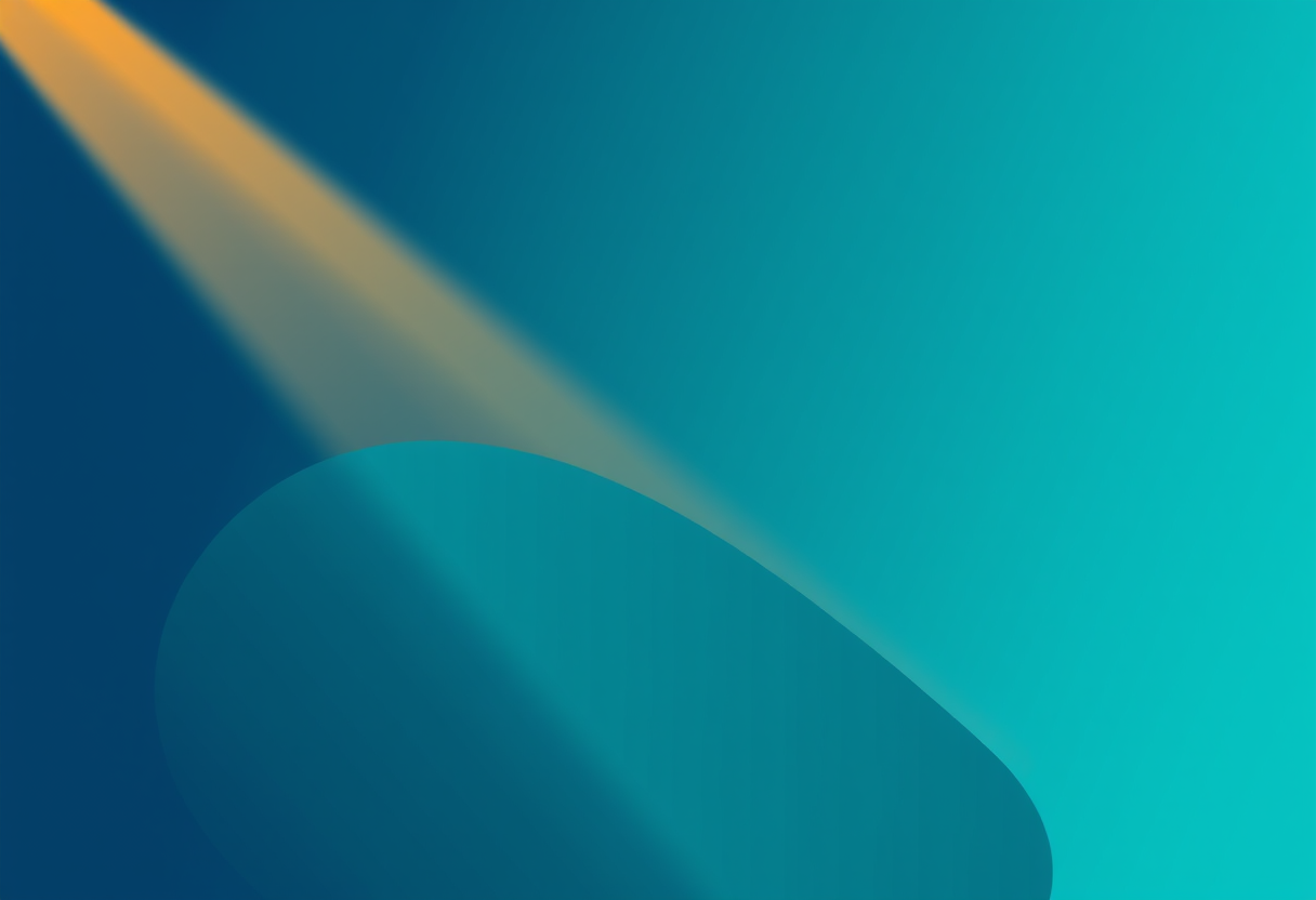 Soft amber light meets deep blue shadows over geometric forms symbolizing relief from digital strain.