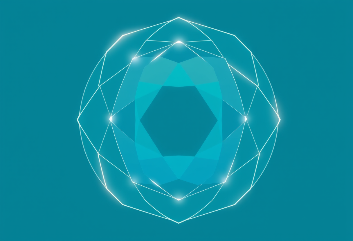 Soft glowing geometric shapes merge into a unified circle representing inclusive community harmony