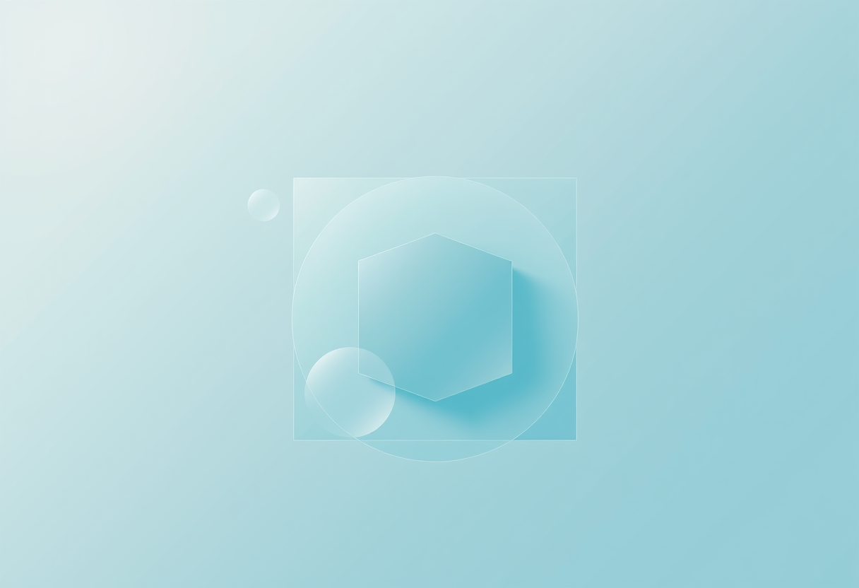 Ethereal geometric shapes floating in a minimalist space with soft translucent boundaries suggesting hidden structure.